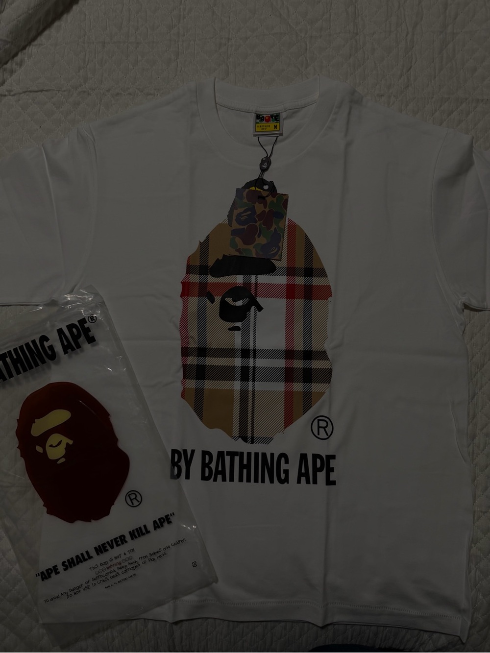 A Bathing Ape X Burberry White tee